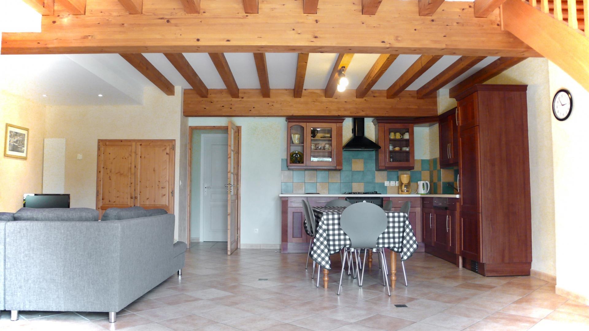 Gite le Paradis*** Pont en Royans Vercors - Gite 319102 - Vert - Cuisine Salon - 45M2