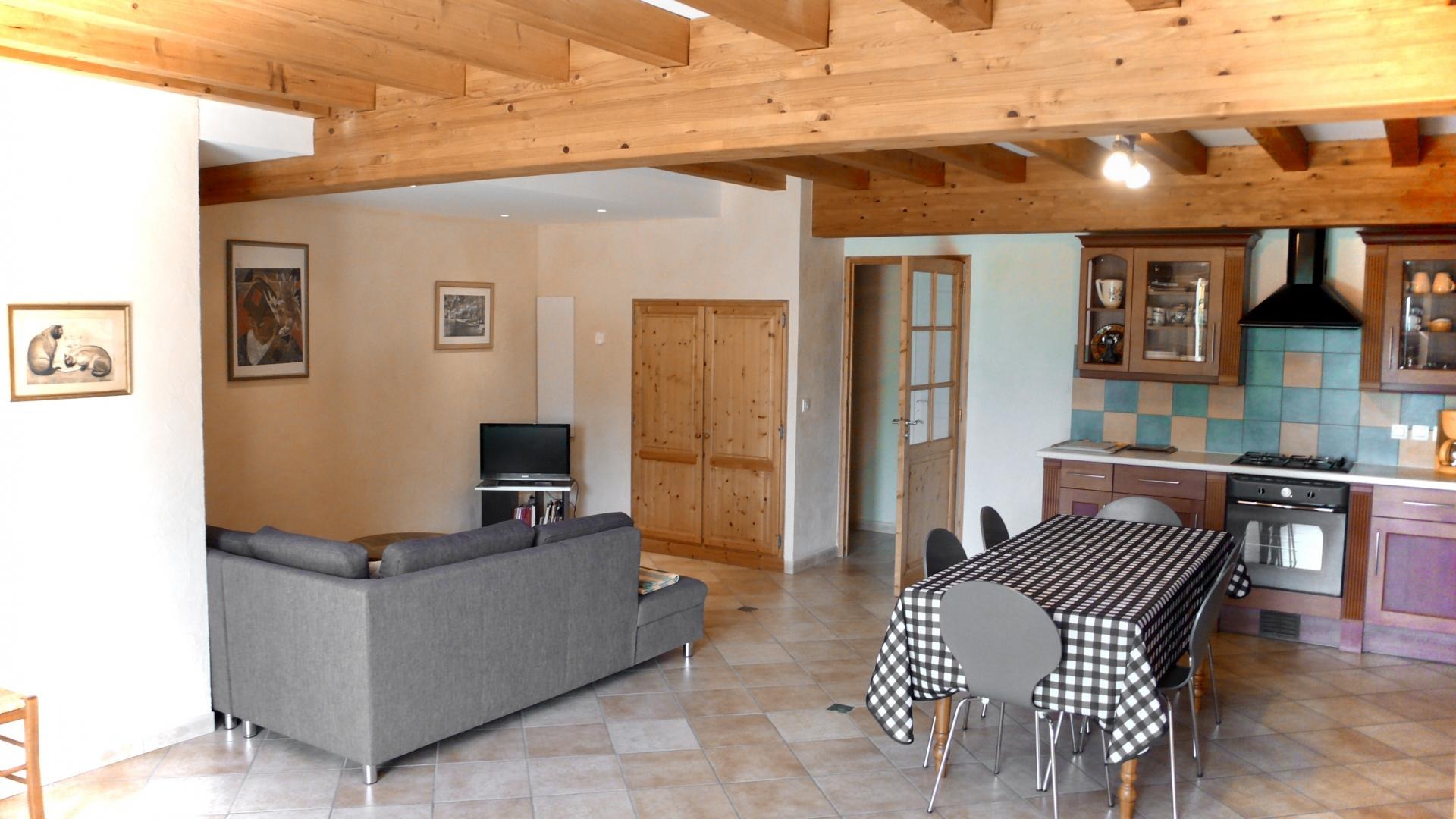 Gite le Paradis*** Pont en Royans Vercors - Gite 319102 - Vert - Cuisine Salon - 45M2