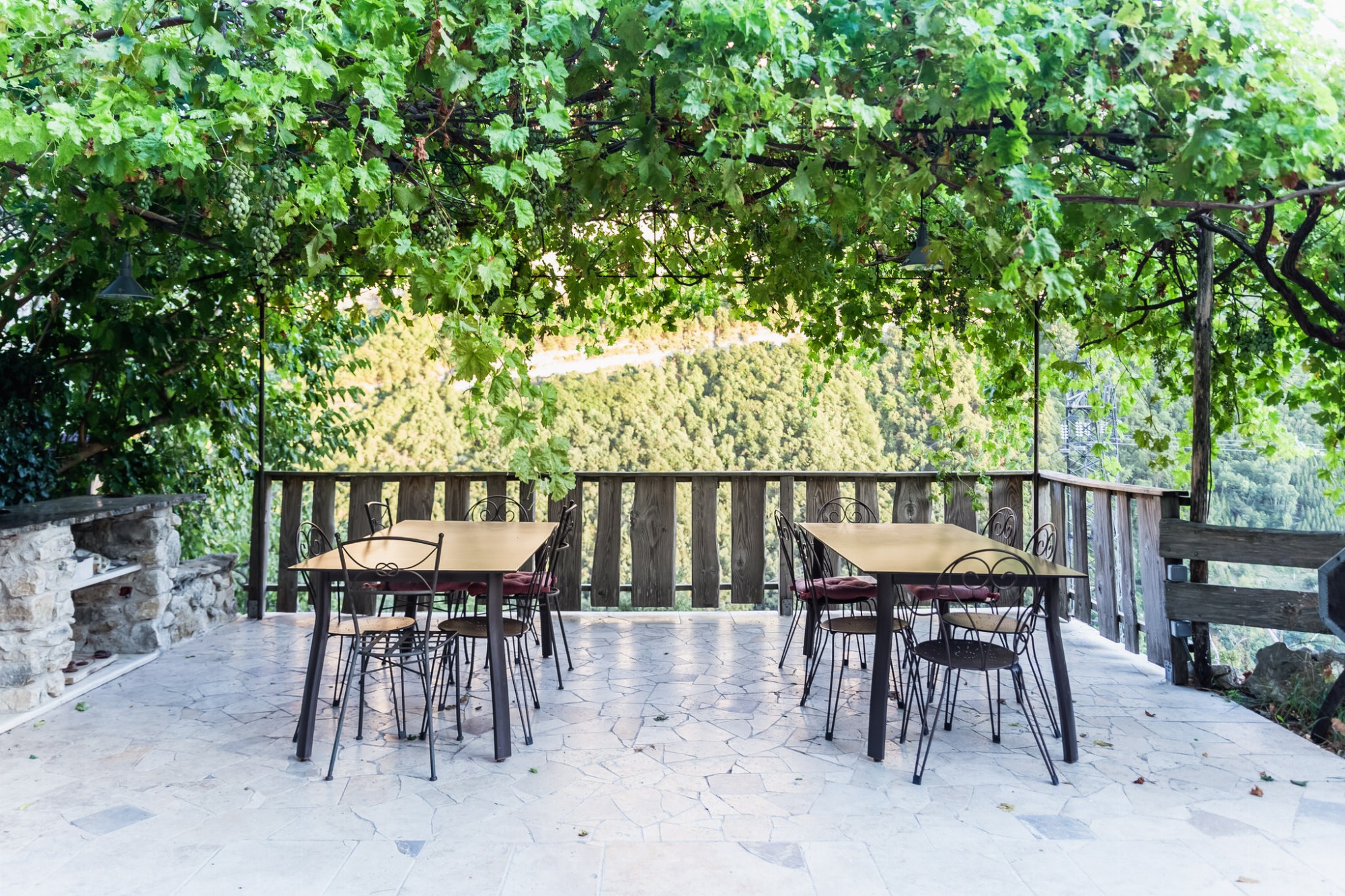 Gîtes les hauts de Choranche, terrasse ombragée