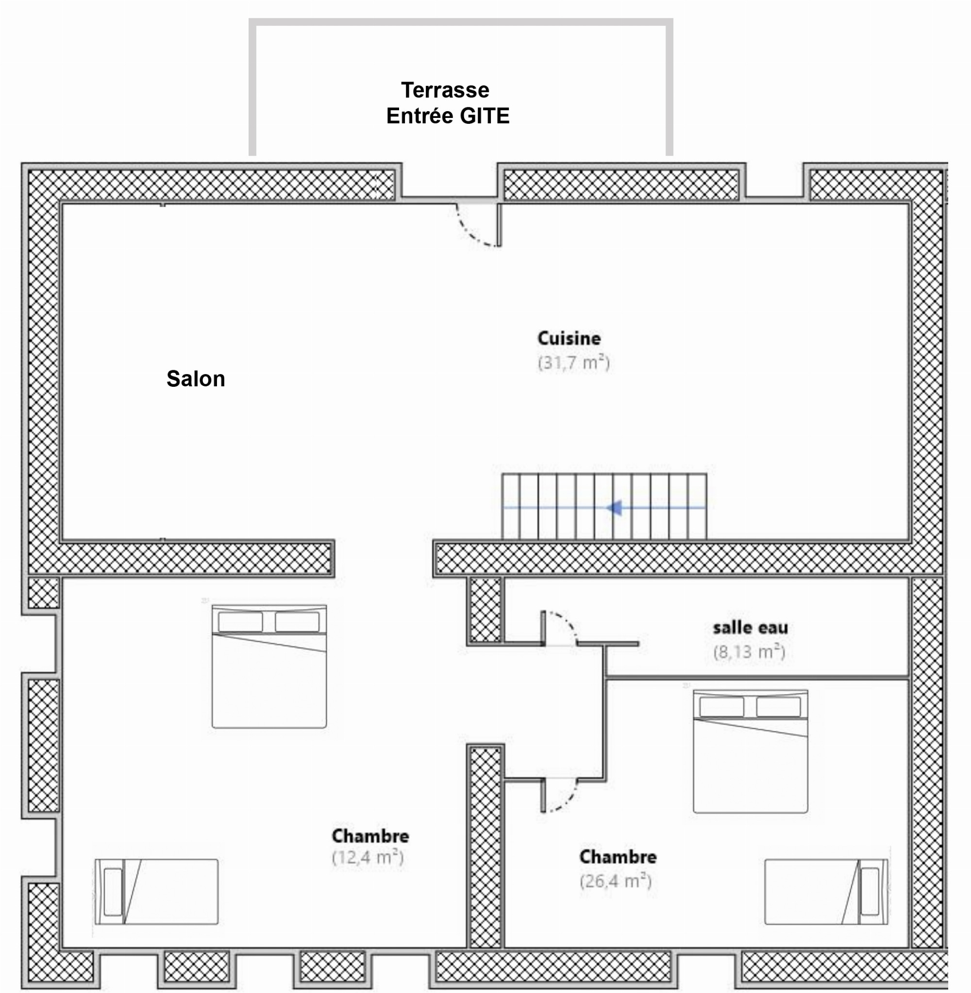 Gîte du Rocher | Gîte 2 (2-4 adultes + 2 enfants)_Châtelus