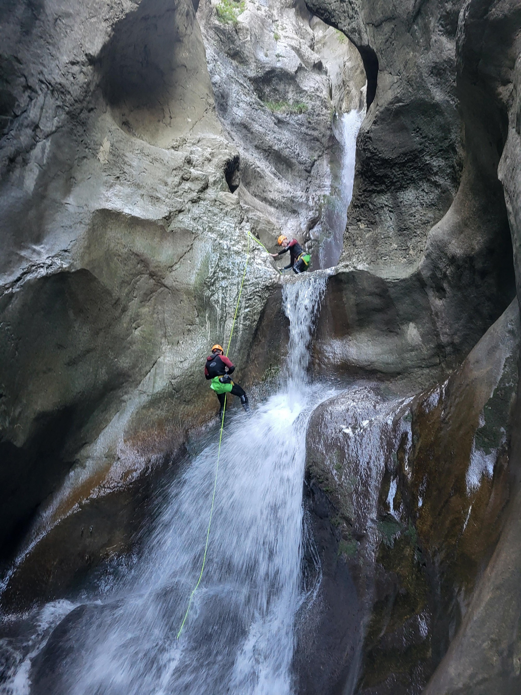 l'enchainement des cascades dans la partie haute du canyon des Ecouges