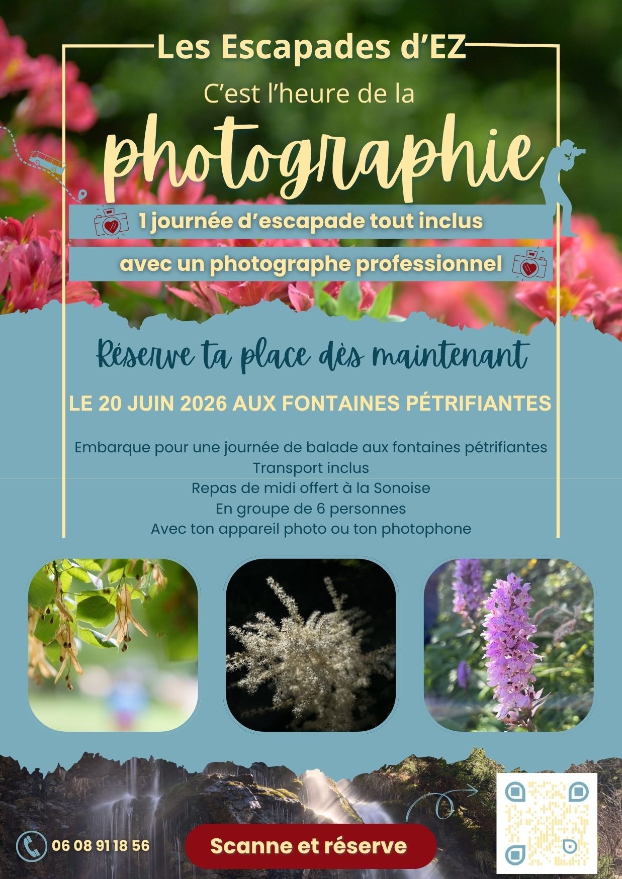Les Escapades d'Ez | Stage photo au Jardin des Fontaines Pétrifiantes_La Sône