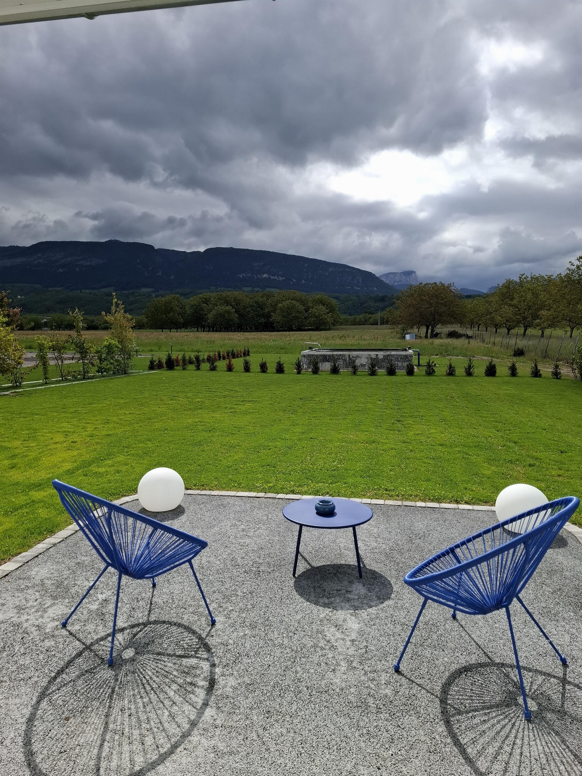 Terrasse pour le petit déjeuner