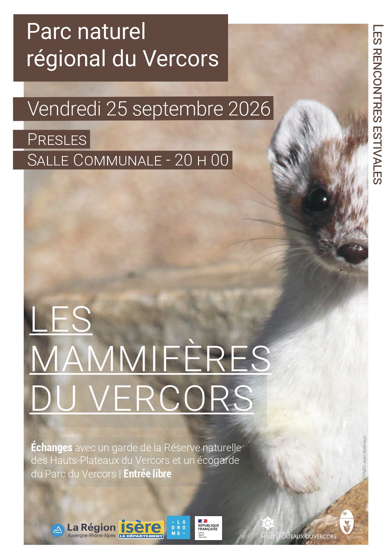 Soirée projection sur les mammifères du Vercors avec une écogarde et un garde de la Réserve naturelle - Preslese_Presles