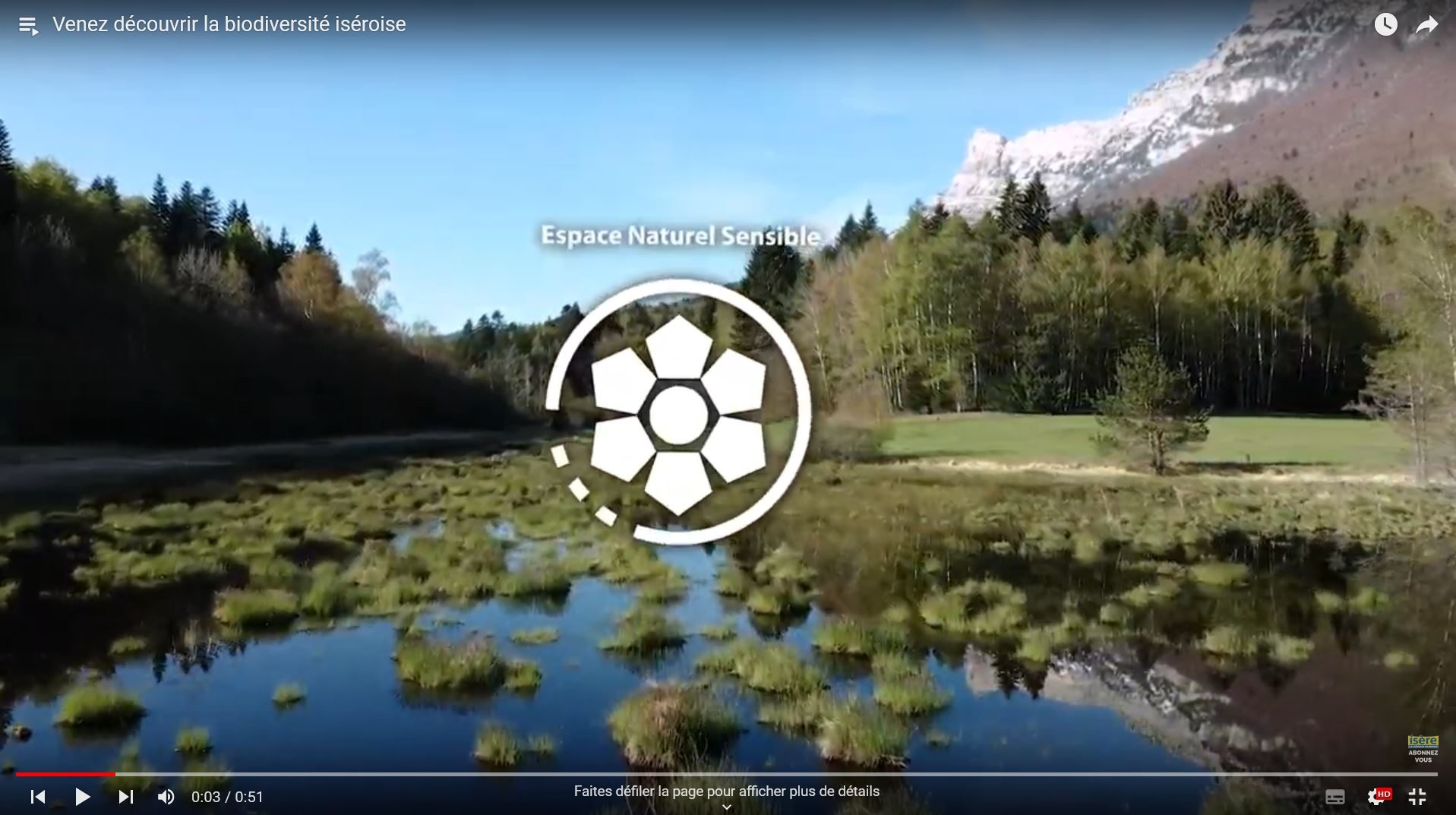 Vidéo espaces naturels sensibles Isère