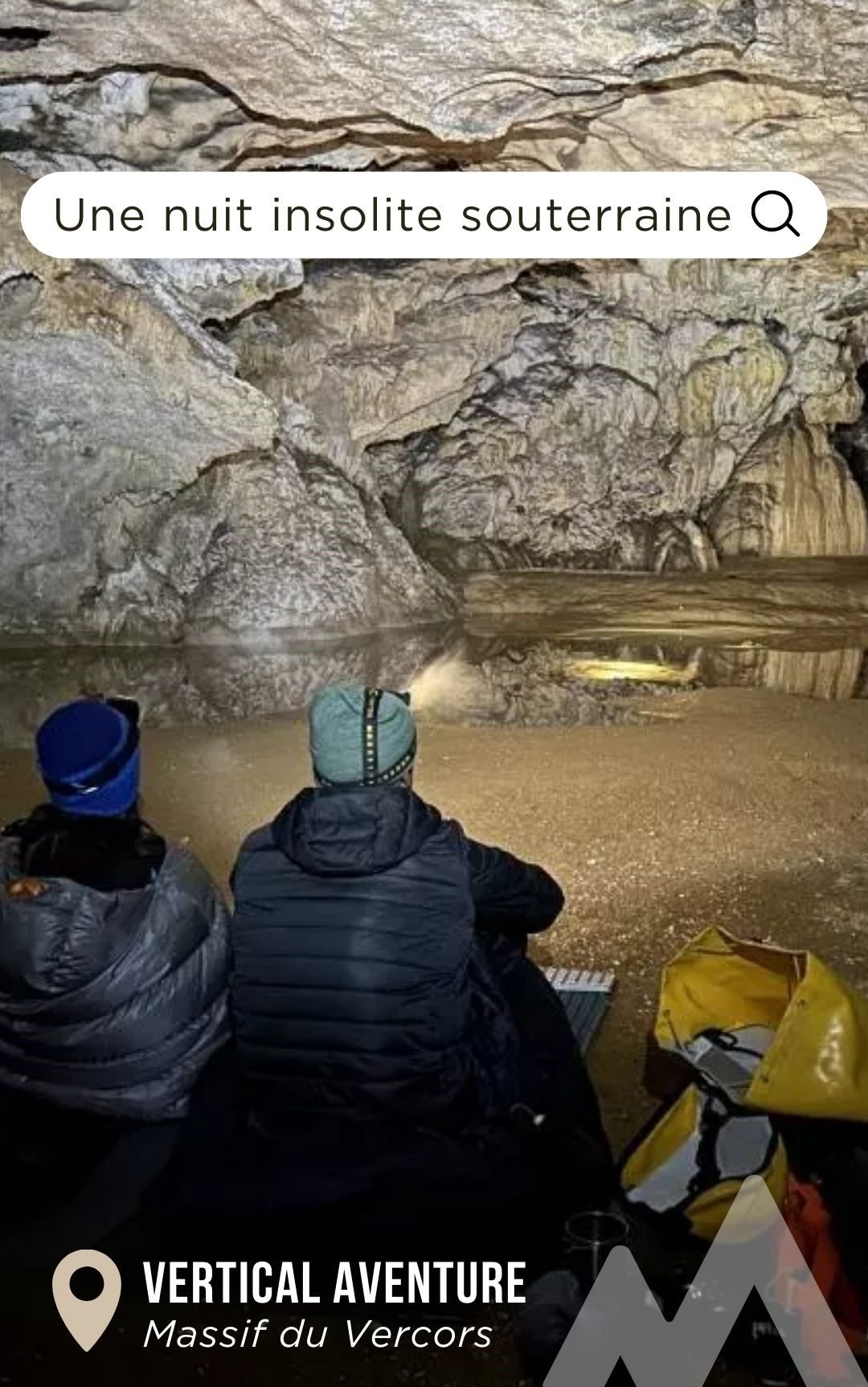 couple en train de faire un bivouac dans une grotte du vercors coulmes