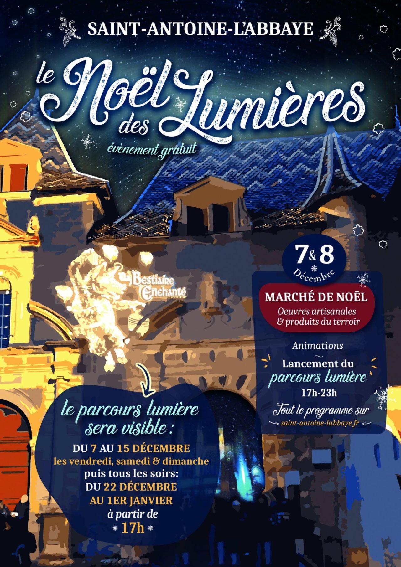 affiche du marché de Noël à Saint-Antoine-l'Abbaye