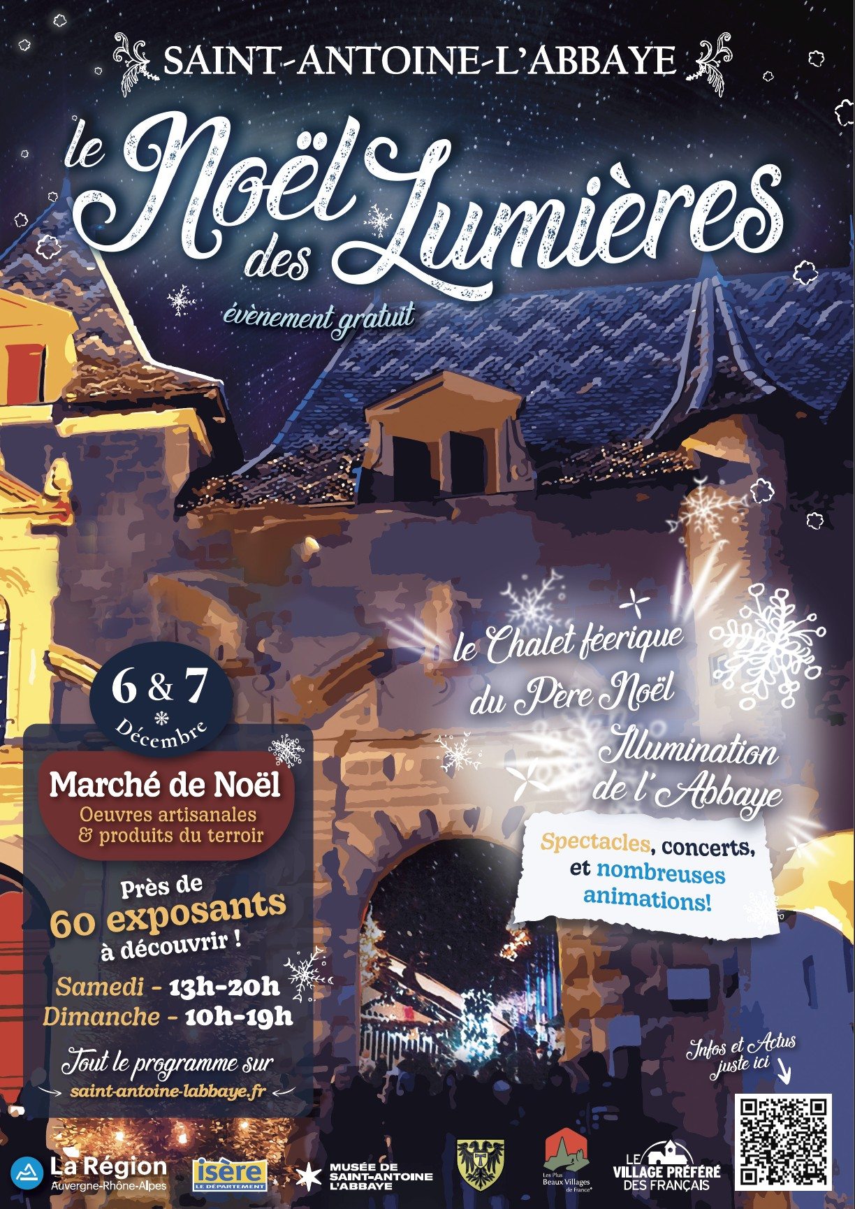 affiche noel des lumières évènement hiver décembre 2025 saint antoine l'abbaye