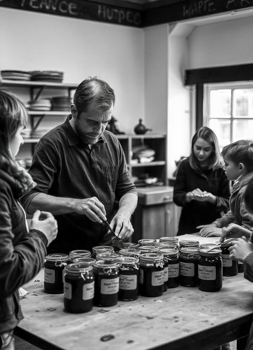 producteur en train de faire déguster ses produits à une famille