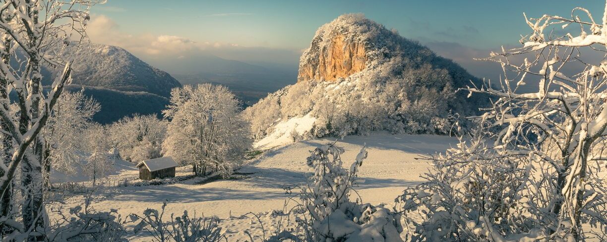 Les Coulmes sous la neige au Faz à Presles