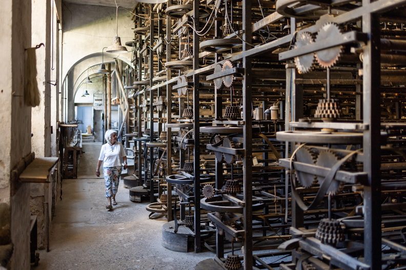 Visite de la Galicière, ancienne usine de moulinage de la soie à Chatte, Isère